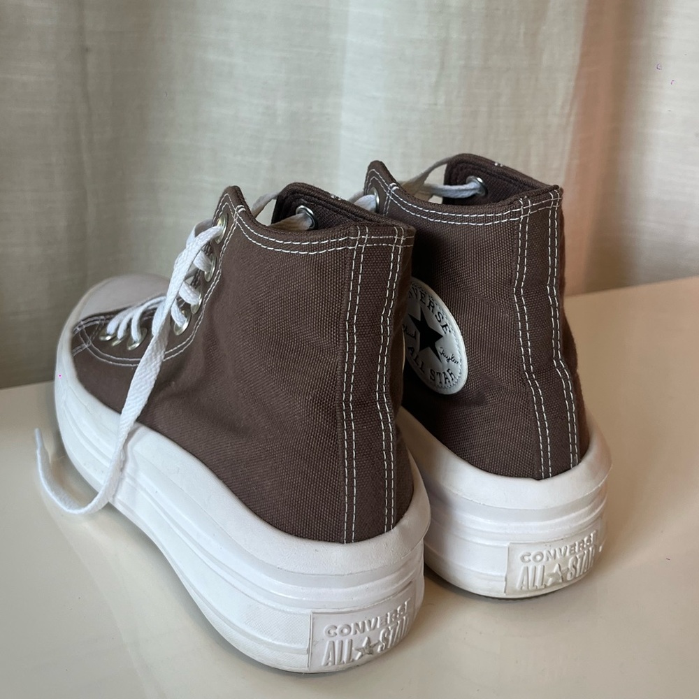 Converse High Top Sneakers Brown and White - Picture 3 of 7